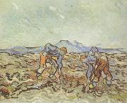 Vincent Van Gogh Peasants Lifting Potatoes (nn04) oil painting on canvas